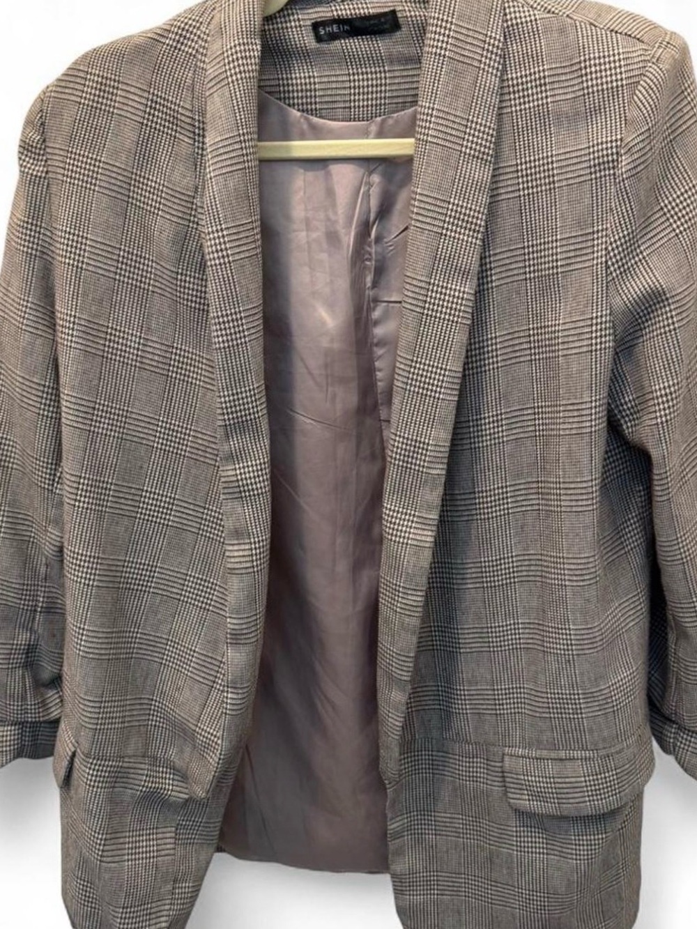 SHEIN women’s Gray Plaid Blazer